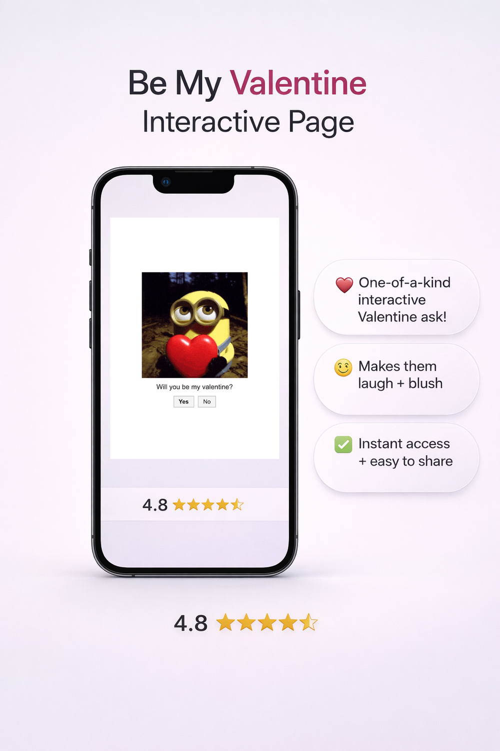 Be My Valentine Interactive Page